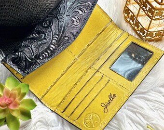 Bicolor Leather Wallet for Women: Handmade Sustainable Black