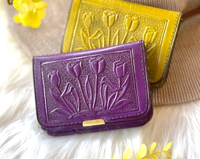 Cute embossed leather credit cards holders for women • small leather wallets • wallets women• personalized gifts