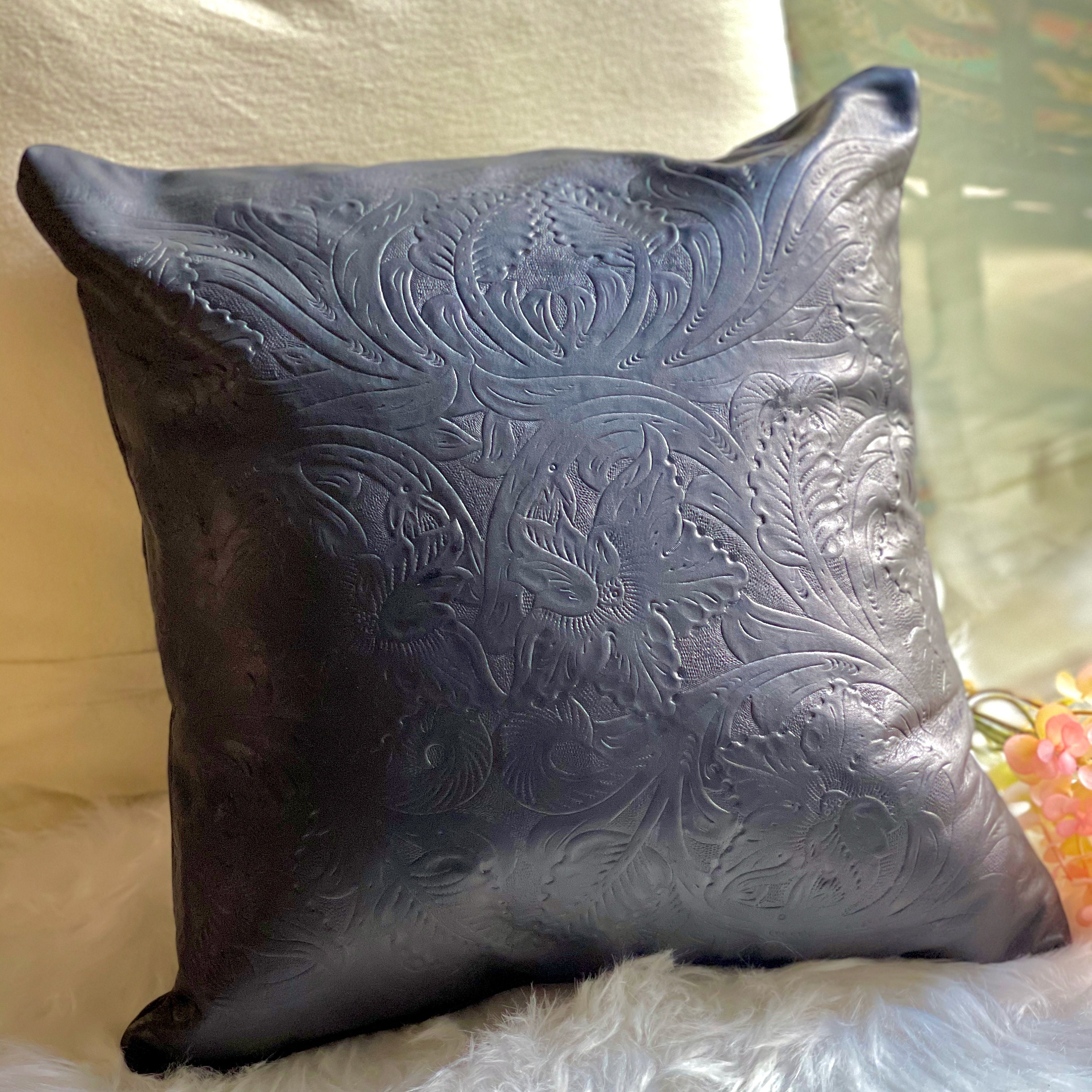 Soft leather throw pillows • leather pillow cover • leather sofa pillows • leather decor pillows