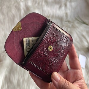 Leather Key ring wallet Zipper pouch Change Purse image 4