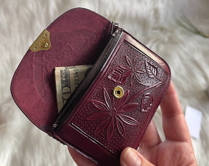 Leather Key ring wallet •Zipper pouch • Change Purse