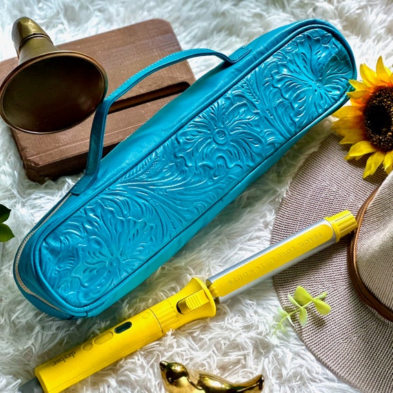 Heat Resistant Leather Curling Iron Travel Case: Personalized Boho Hair Tool Organizer