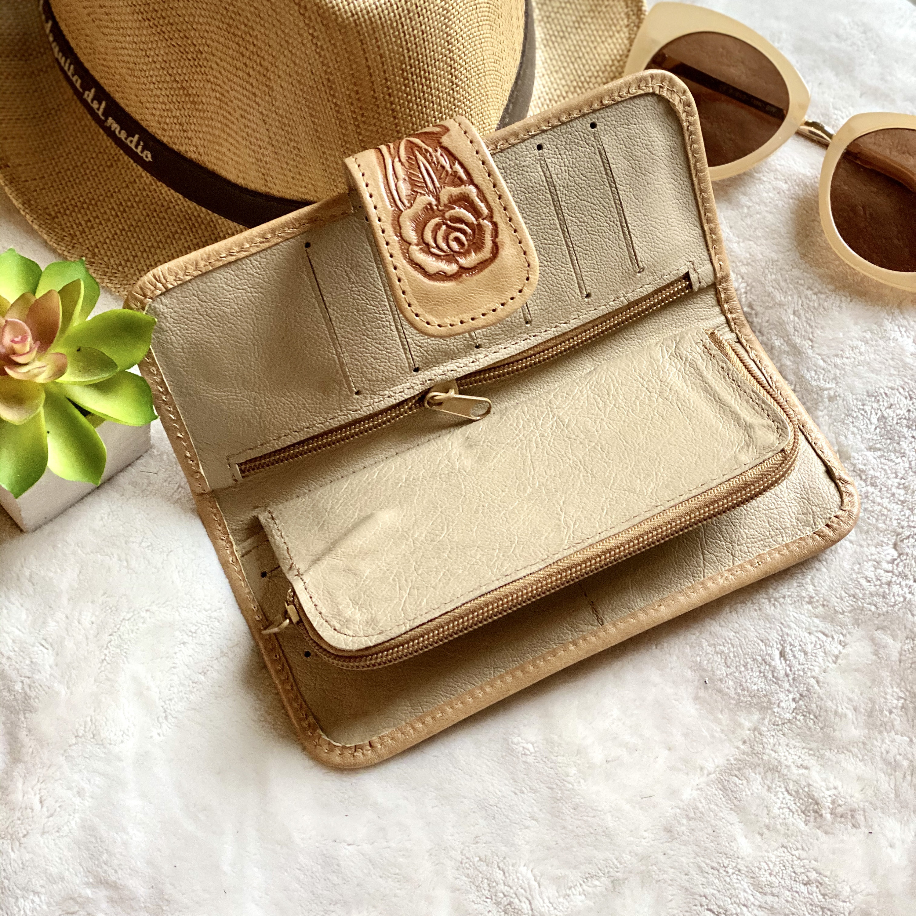 Women's wallet leather - Western wallet - Bohemian wallet - long wallet