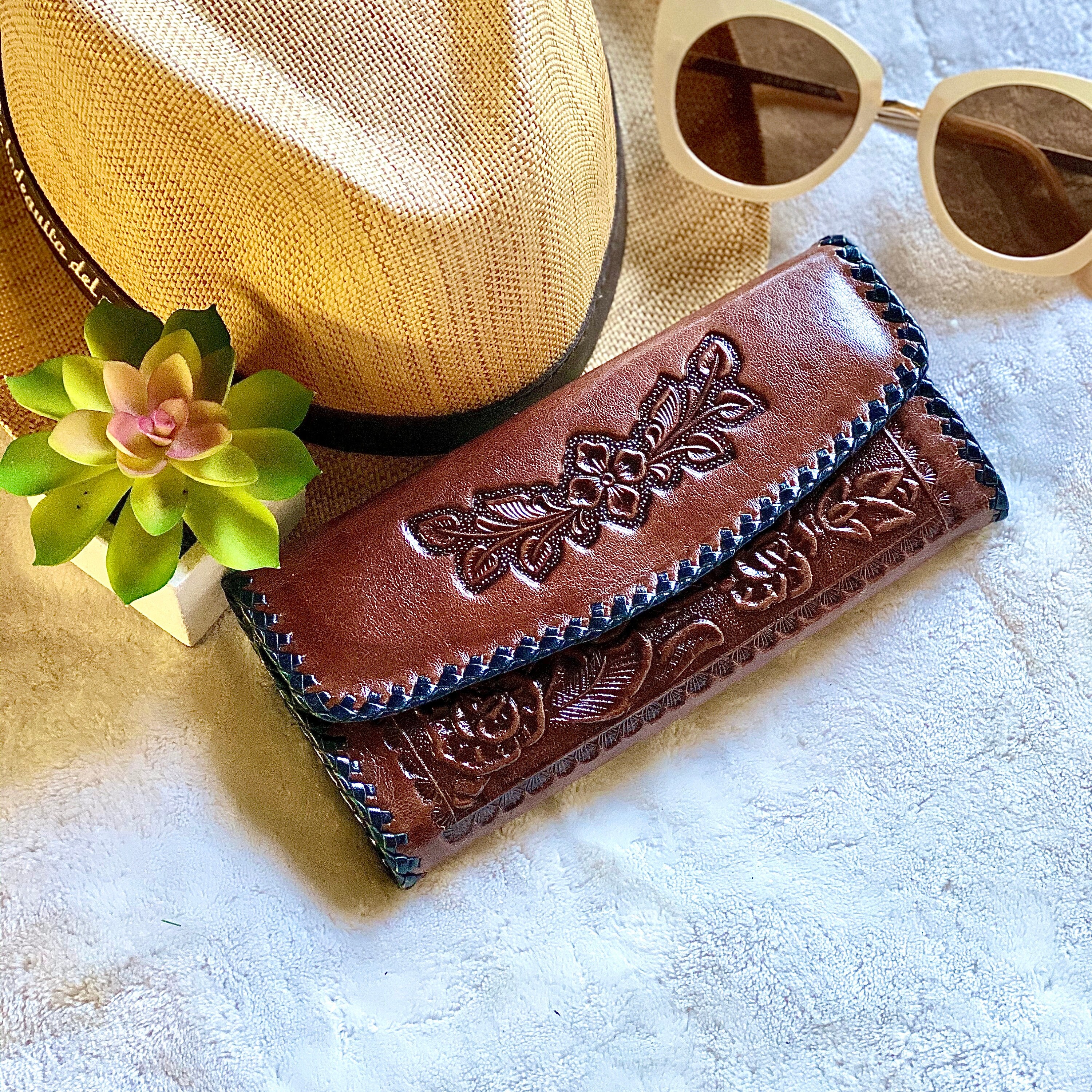 Leather wallet for women leather western wallet Bohemian wallet