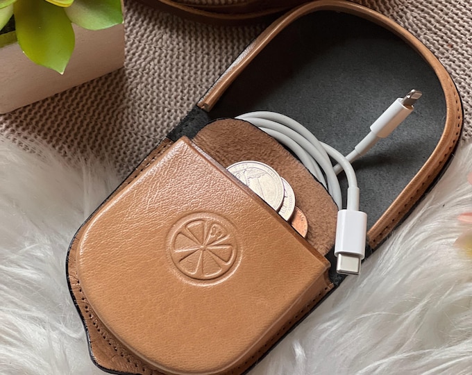 Personalized Leather Coin Case • Rosary Holder & Small Change Purse