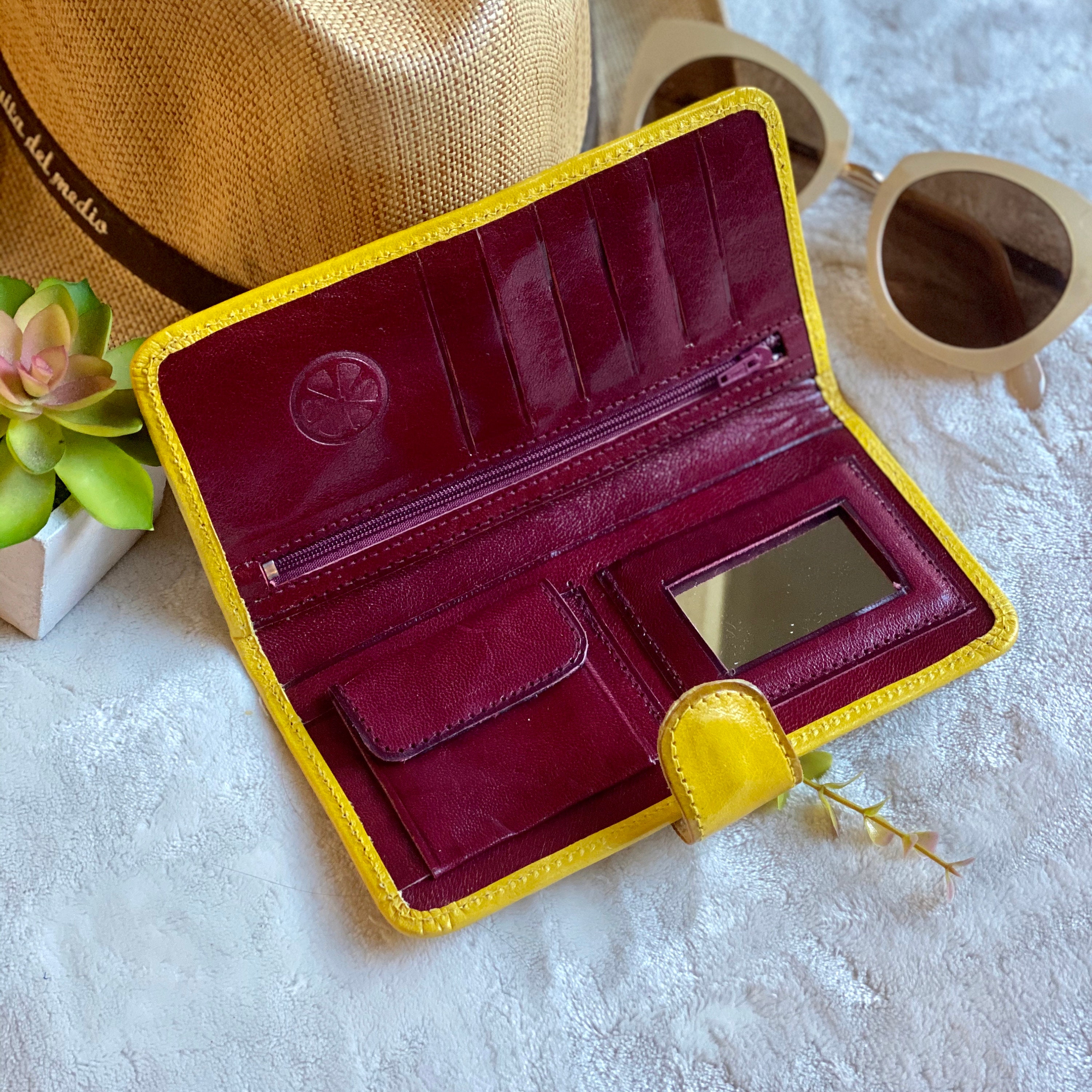 Authentic leather wallets women wallets Bicolor wallets Gifts for