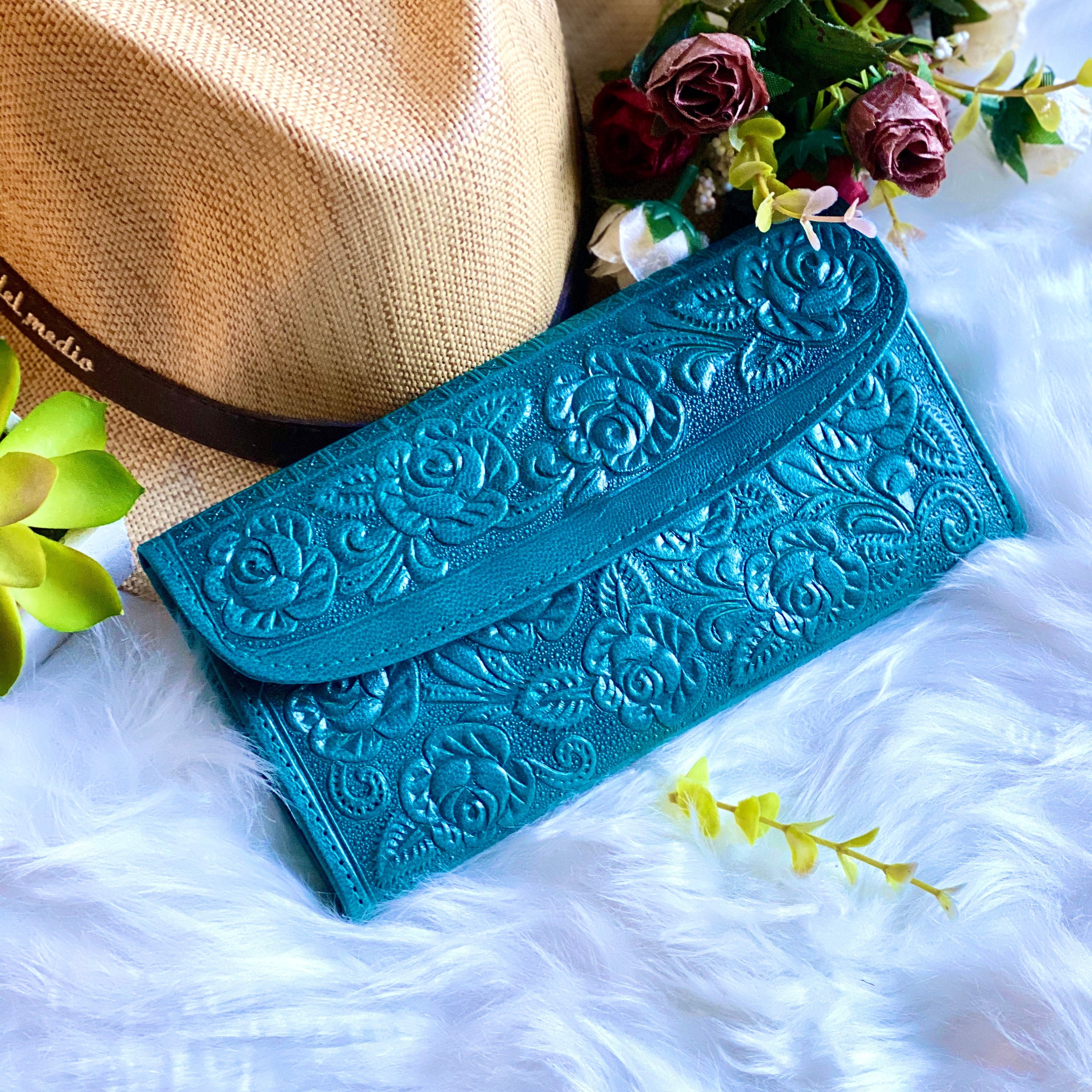 Handmade embossed wallets for women • Leather woman wallet • gifts for her