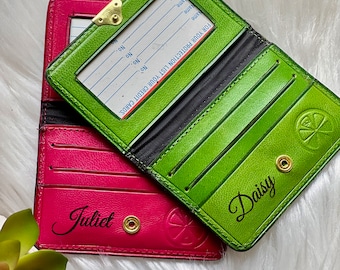 Small minimalist wallet women's • leather wallets for women • personalized gifts for her