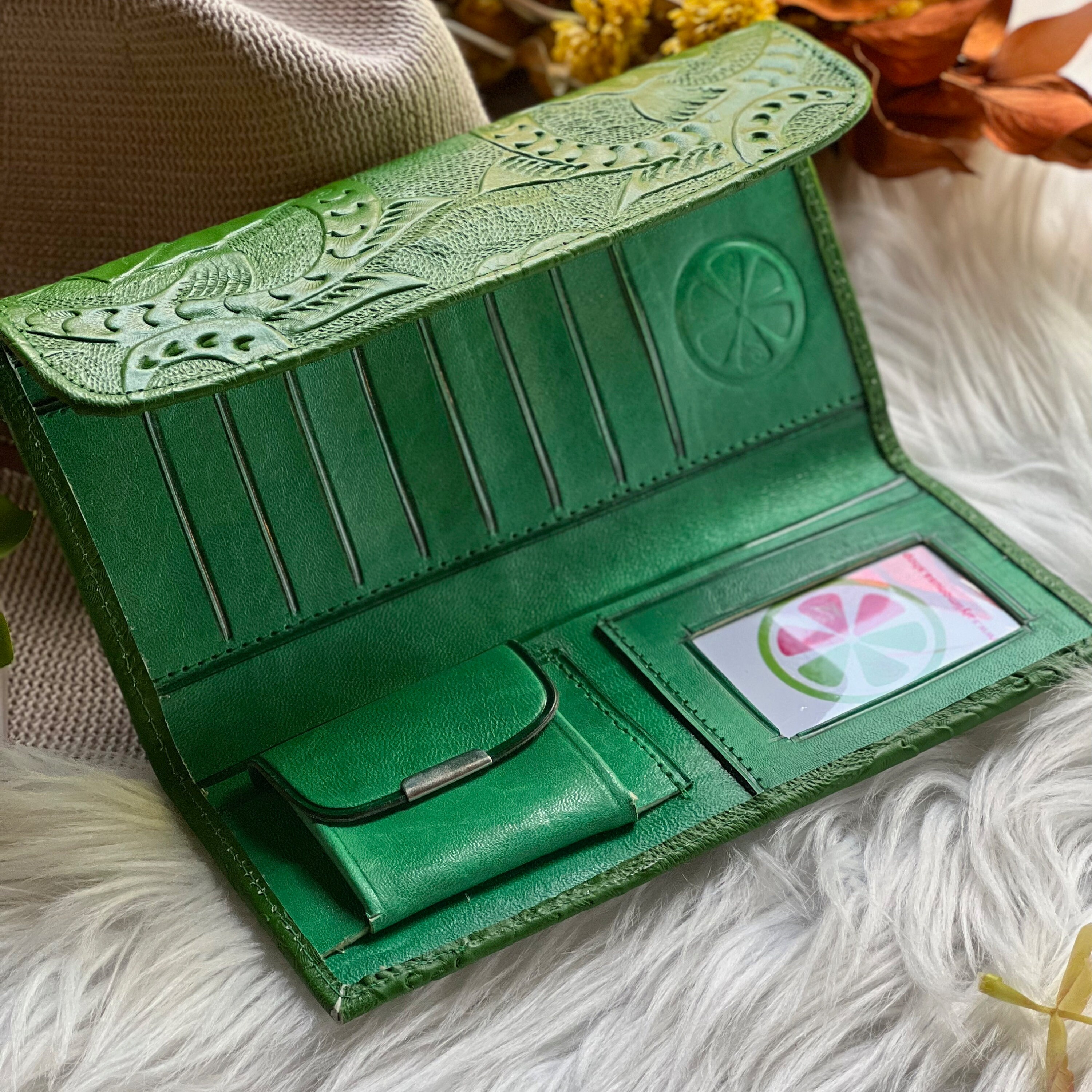 Soft leather women's wallet • Embossed leather wallets for women • Personalized gifts for her