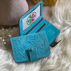 Small leather women's wallet • cute pocket  wallet • small leather wallets • embossed small wallet