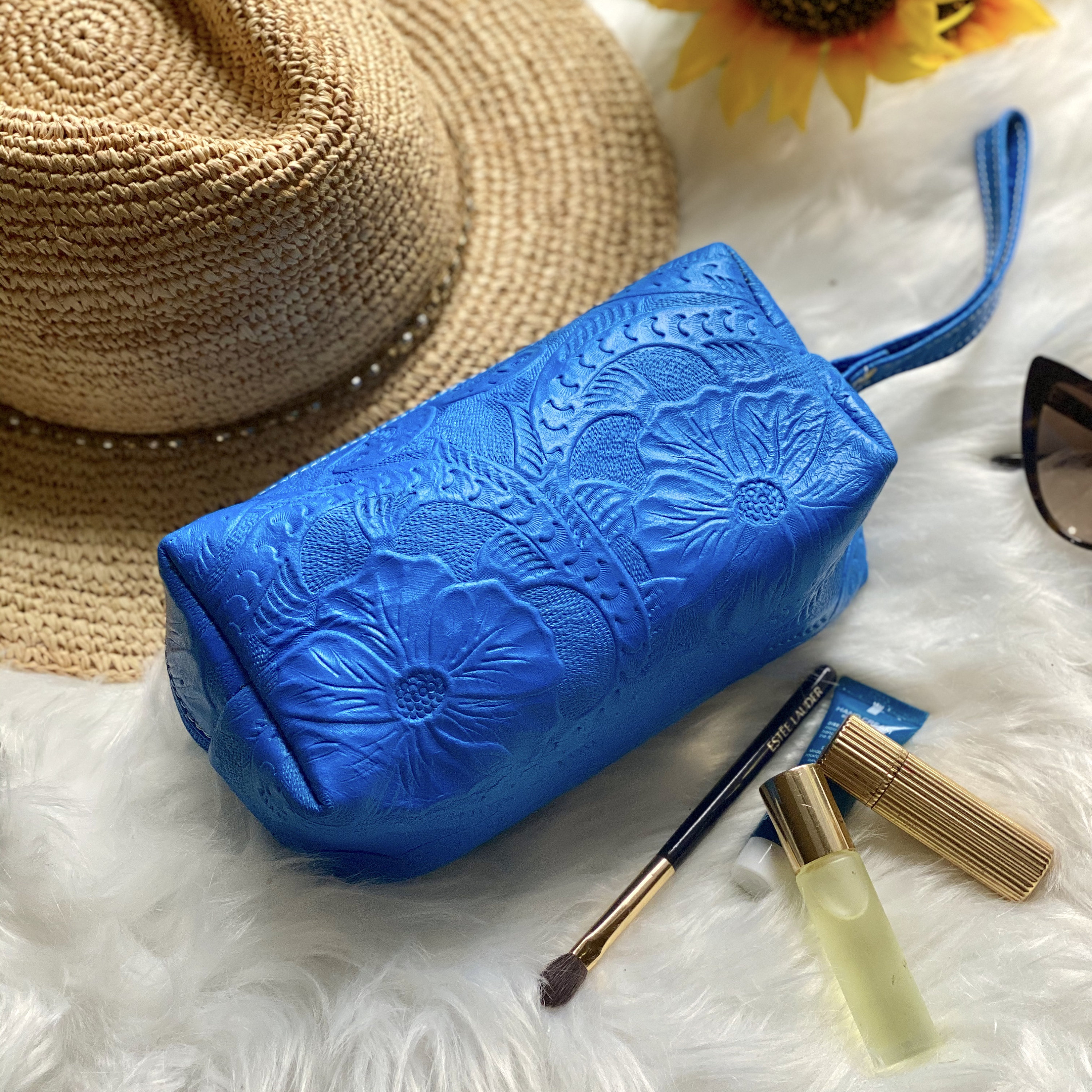 Handcrafted Leather Cosmetic Bags Make up Bag Leather Bag,