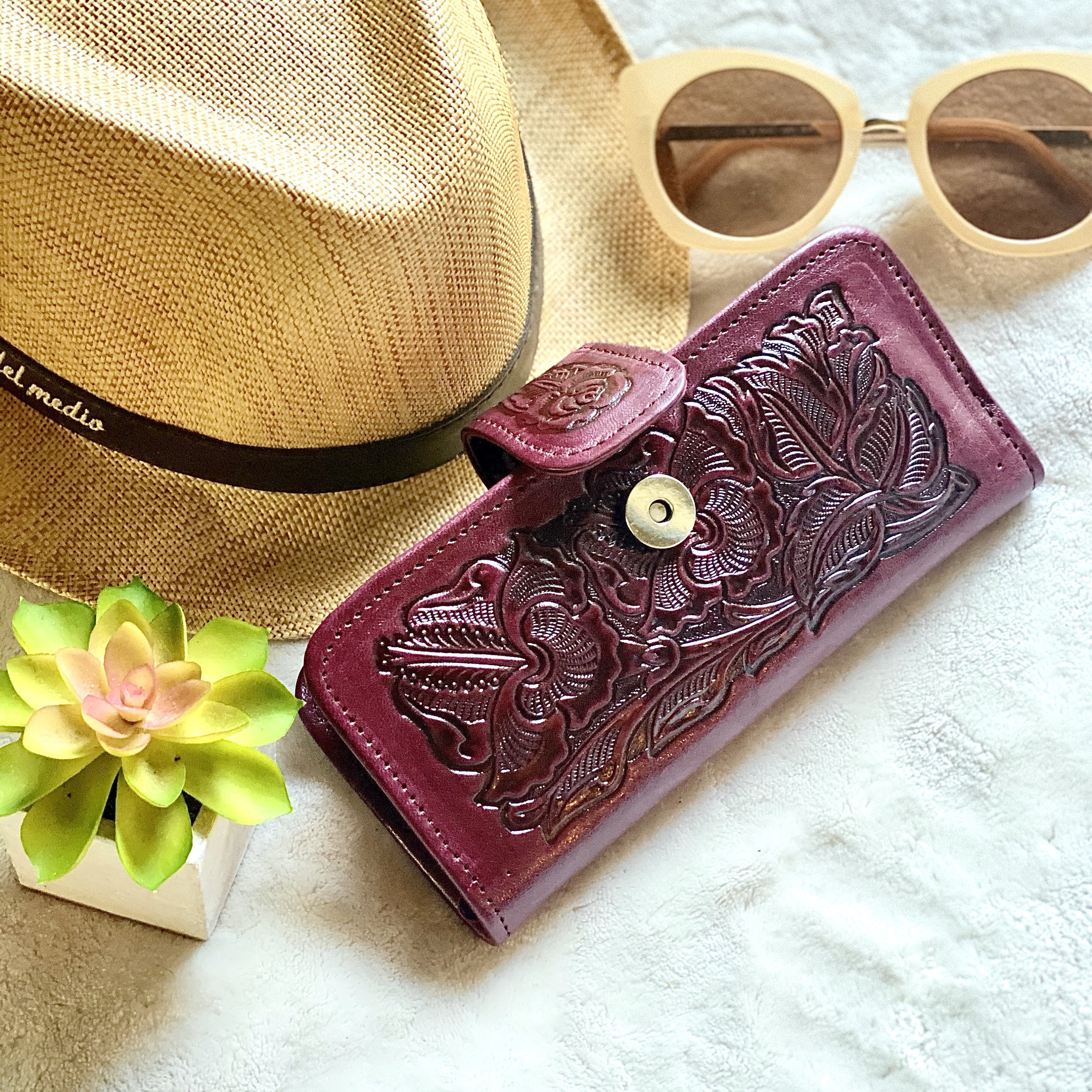 Handmade women's wallet leather Western wallet Bohemian wallet
