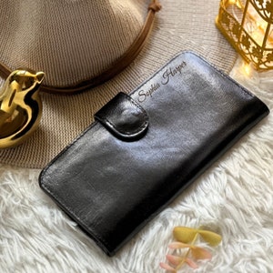 Carteras de cuero hechas a mano para mujeres • Cartera de estilo vintage personalizada y delgada • Cartera personalizada de regalo ideal para viajes