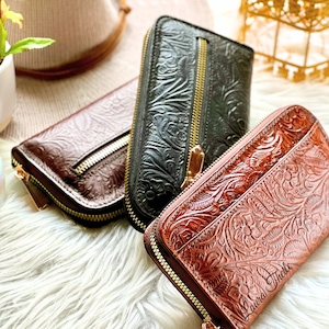 Leather cute  wallets for women • Personalized Gifts for her  • Engraved wallet