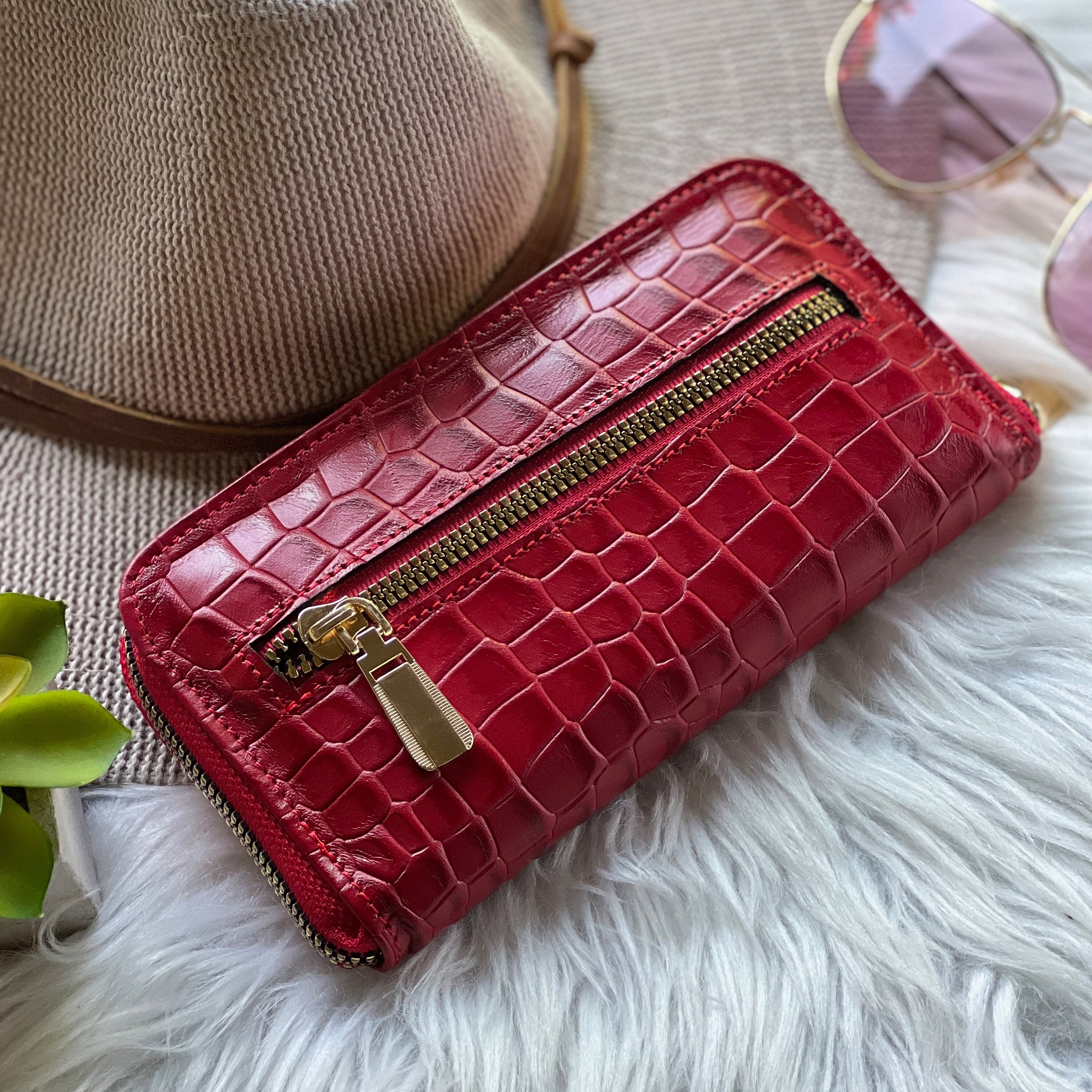 Crocodile wallet womens new arrivals