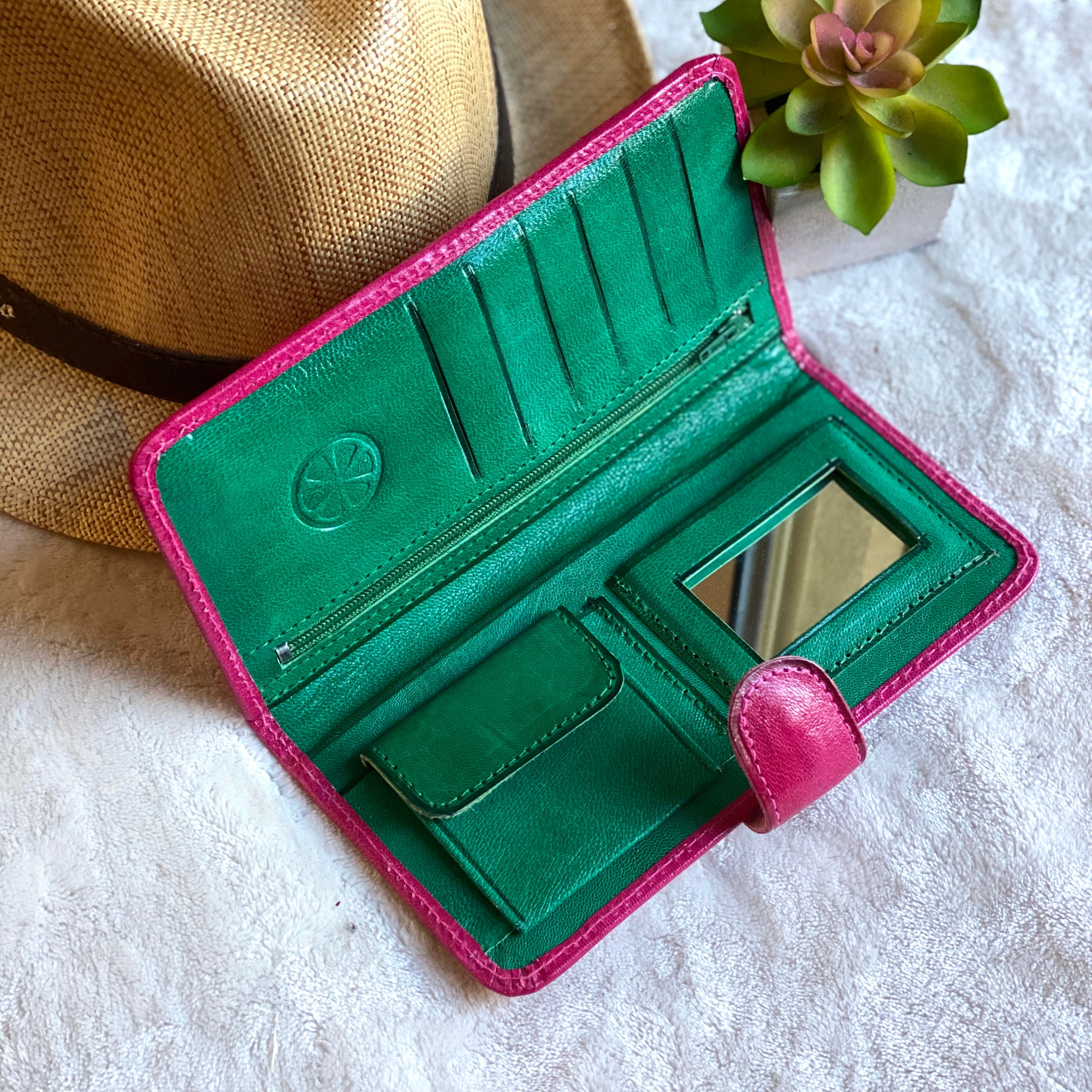 Leather Wallet Woman Gift for her woman wallet leather sunflowers