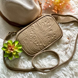 Personalized Embossed Leather Crossbody Bag • Small Handbag, Engraved, Cute, Women's Mini Purse