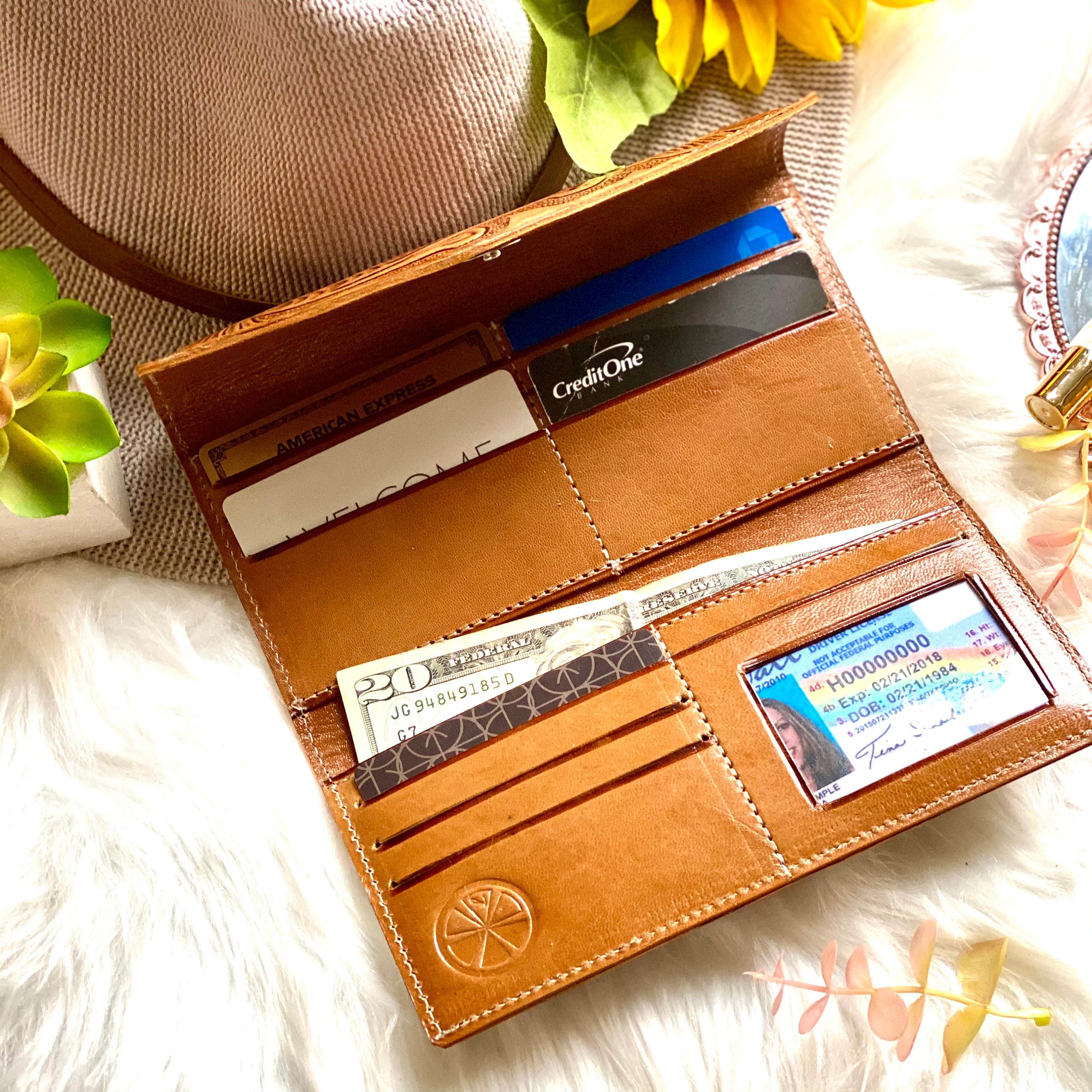 Boho Leather Women's Wallets • Engraved wallet • gift for mom