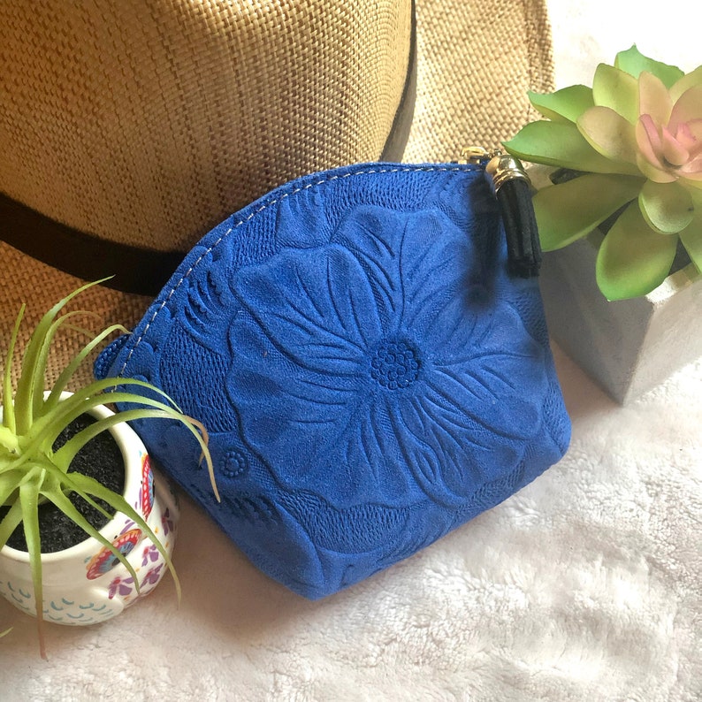 Floral Leather Cosmetic Bag Small Makeup Pouch Small Etsy