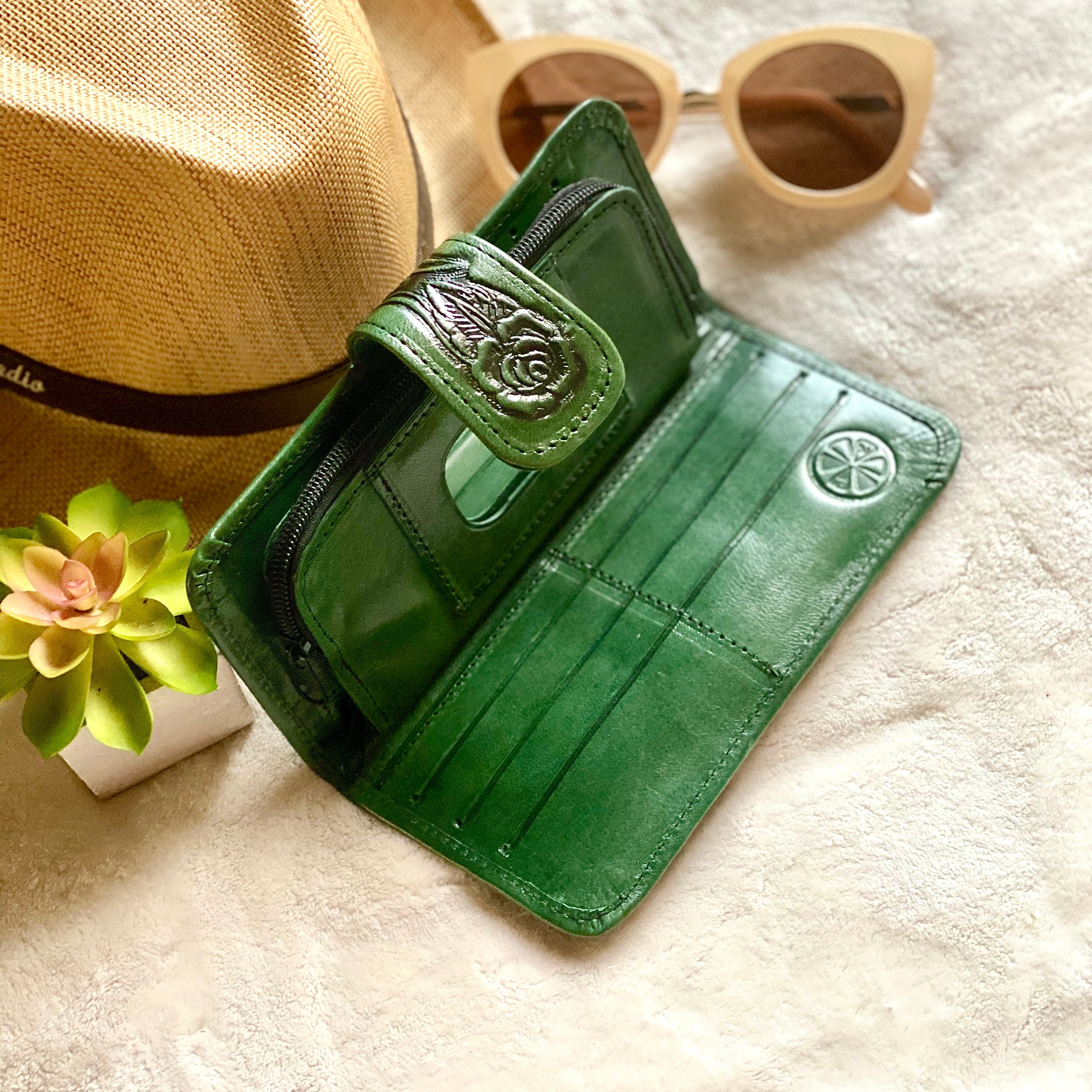 Women's wallet leather Western wallet Bohemian wallet long wallet