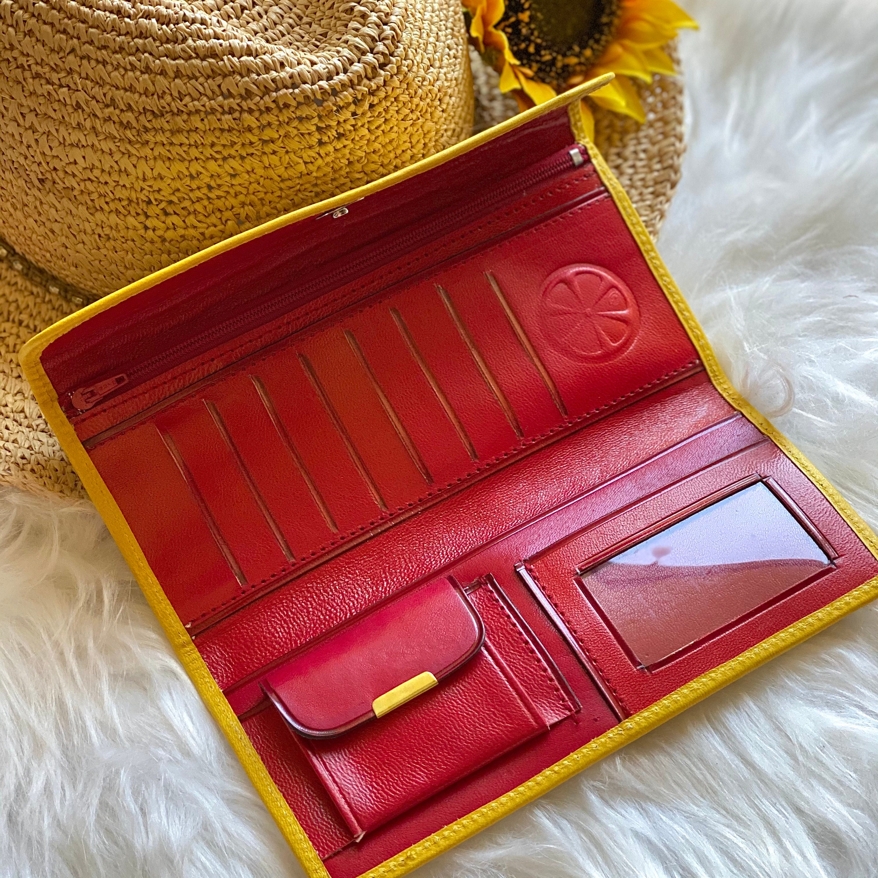 Bicolor woman leather wallet Woman Leather wallet Authentic Leather