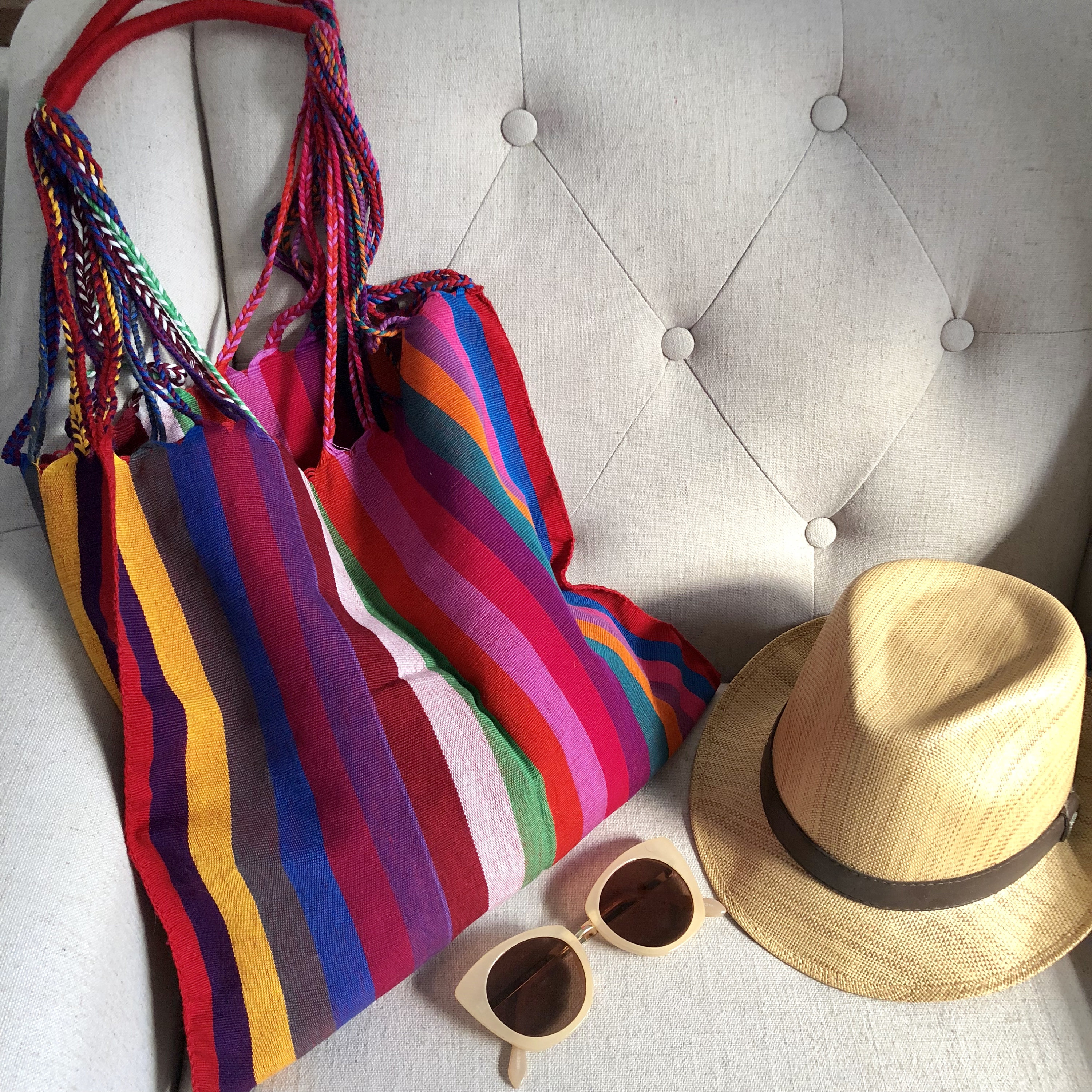 Fabric Bag Mexican Bag Beach Bag Fabric Bag Hobo BagHandmade Hobo