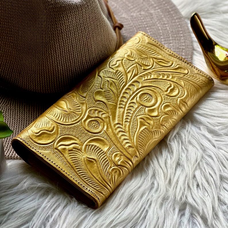 Embossed Leather Women's Wallets Wallets for Women Etsy