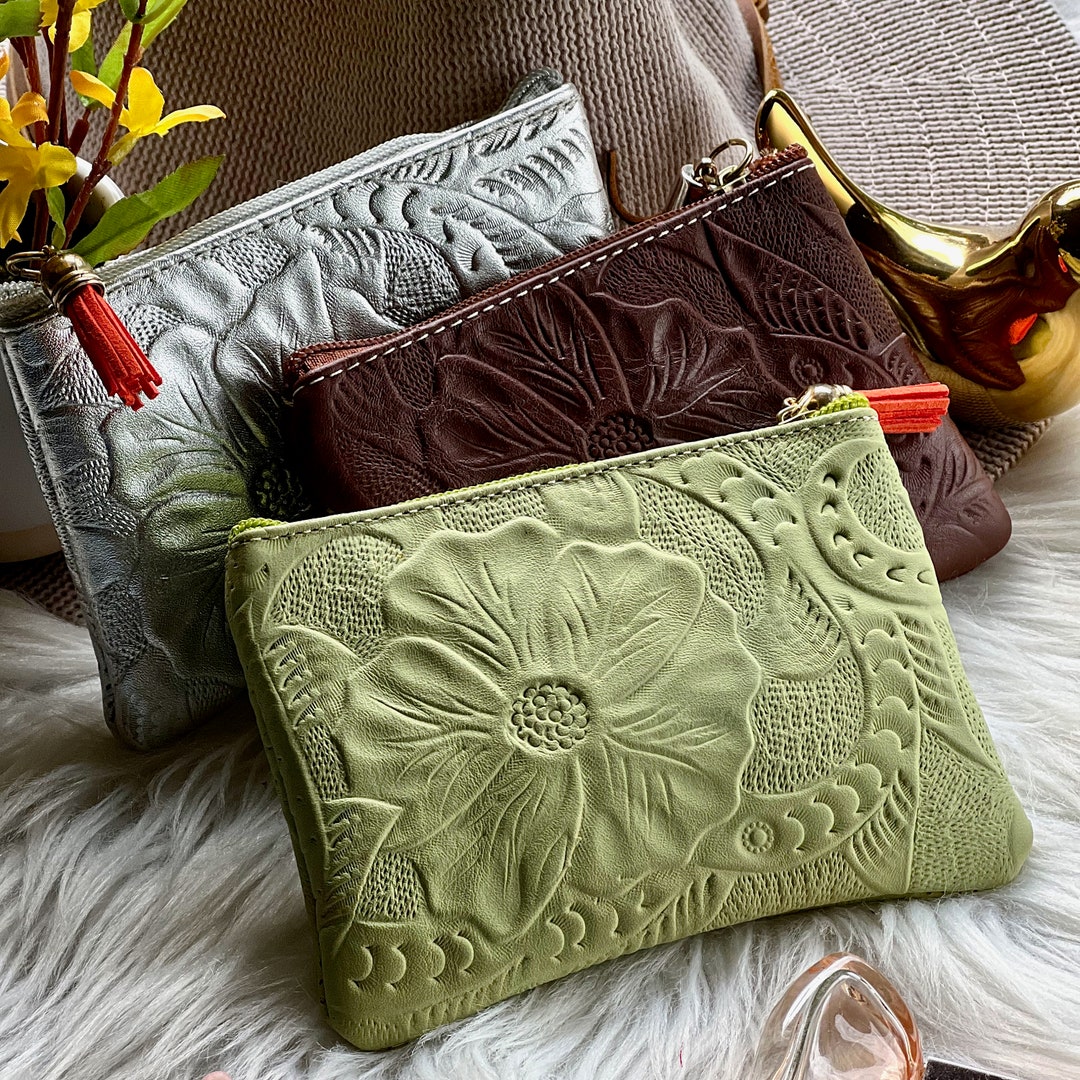 Handmade Leather Pouch With Zipper: Bohemian Cosmetic Bag - Etsy