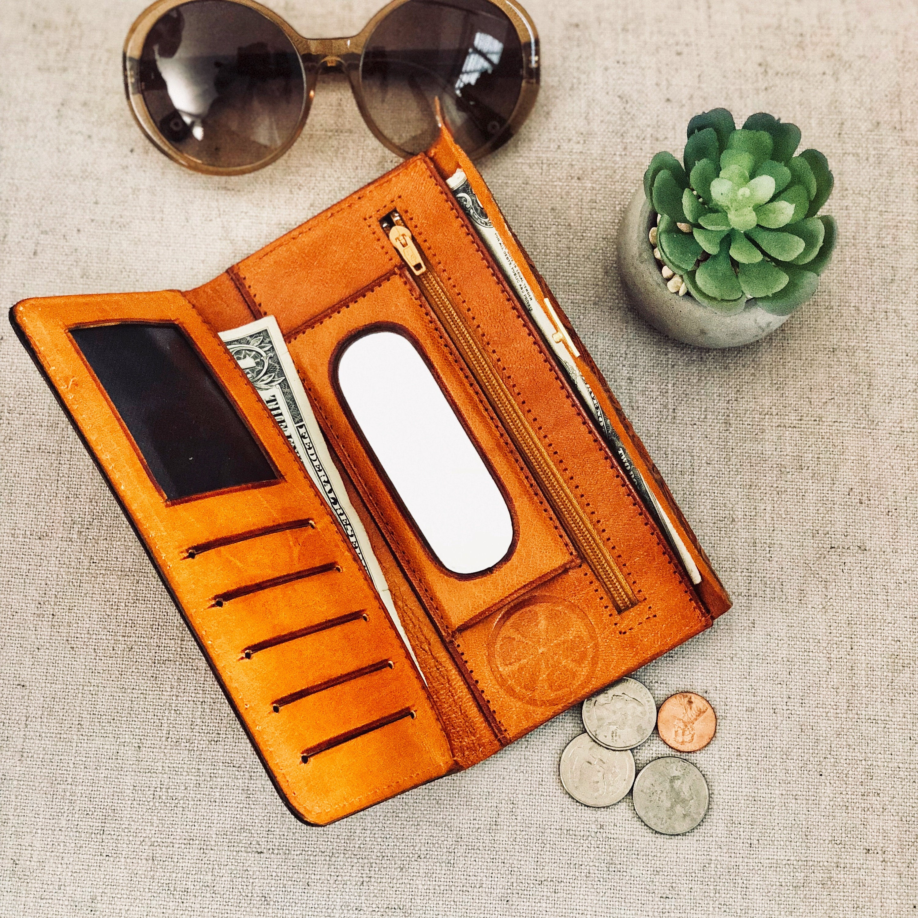 Western Wallet*Leather Wallet*Tooled Leather Wallet*Gift for her*Women