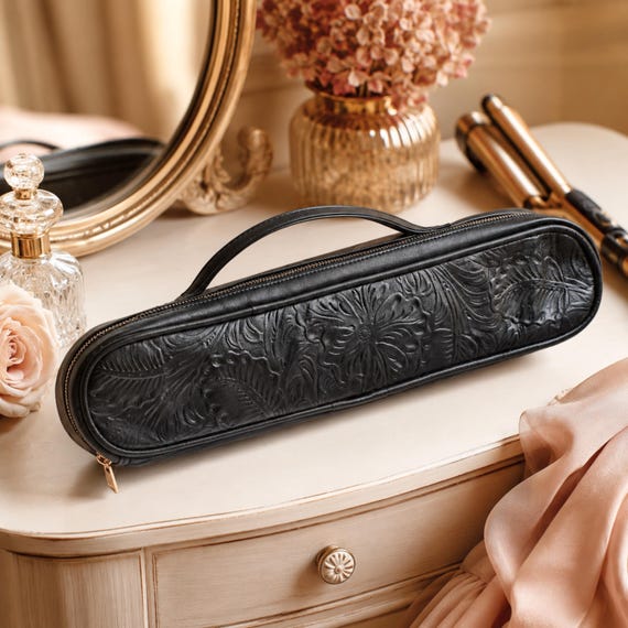 Personalized Hairdresser Gift, Leather Hot Tool Case for Hairstylist, Salon Travel Organizer