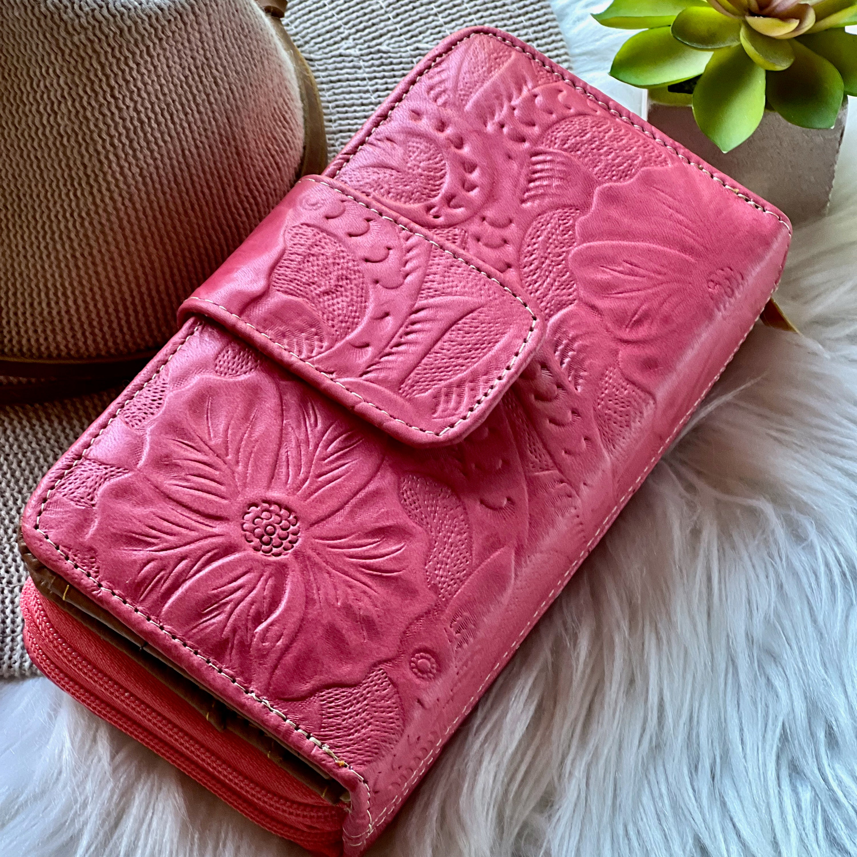 Leather Women's Wallets Gifts for Her Zipper Wallets - Etsy Finland