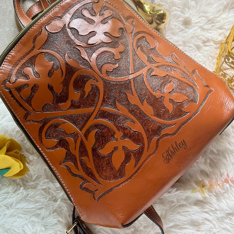 Leather backpack	backpack for women	women's backpack	gifts for her	tooled backpack	woman backpack	backpack purse	travel backpack	womens backpack	backpack leather	backpack women purse	tooled leather	western backpack