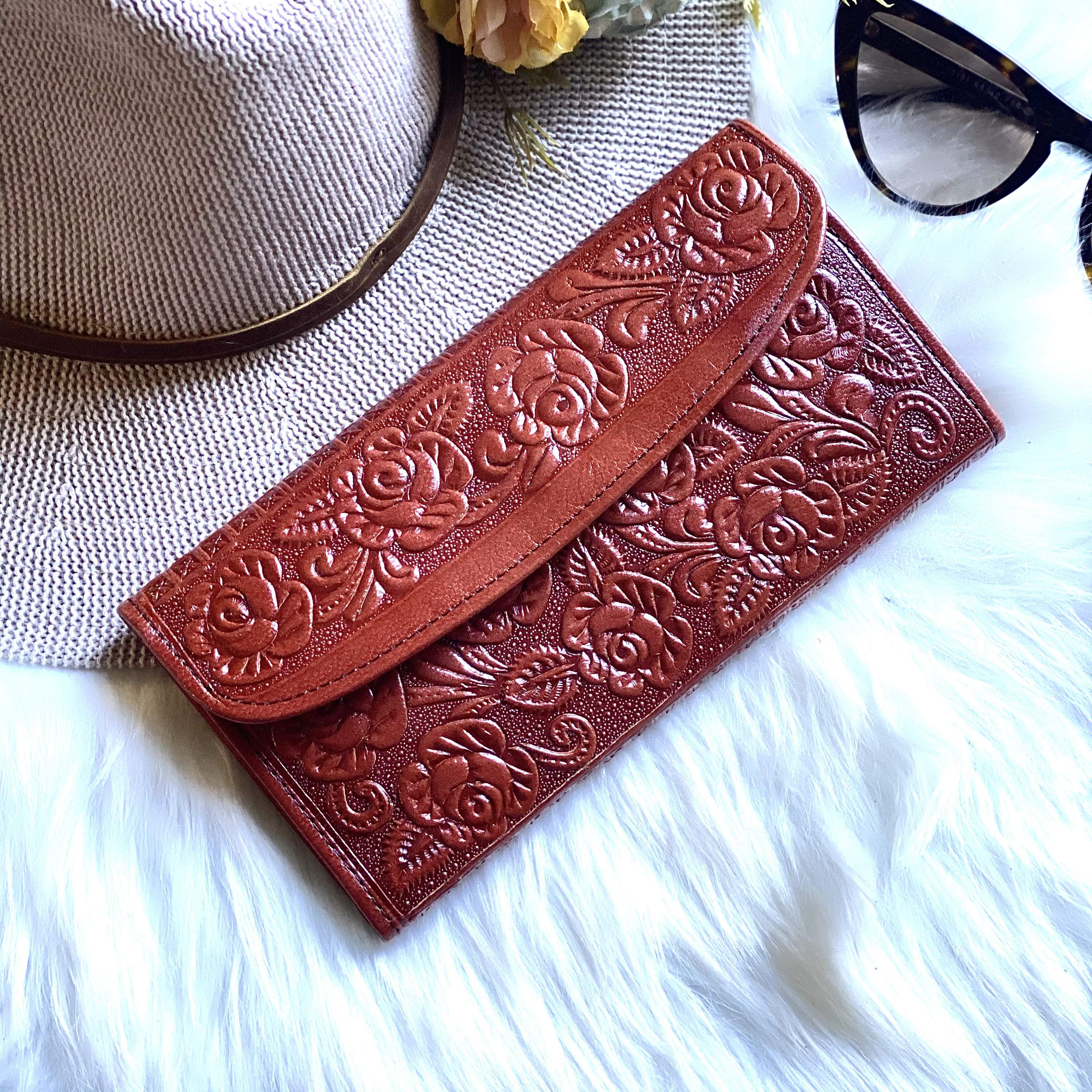 Handmade embossed wallets for women Leather woman wallet Etsy