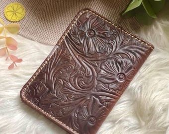Tooled leather passport Cover • Passport Holder • Leather Gift