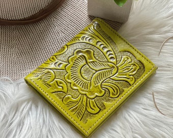 Embossed leather wallets for women • small wallet • wallet women leather  • personalized gifts for her