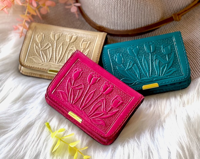 Small minimalist wallet womens • leather wallets • personalized gift for her