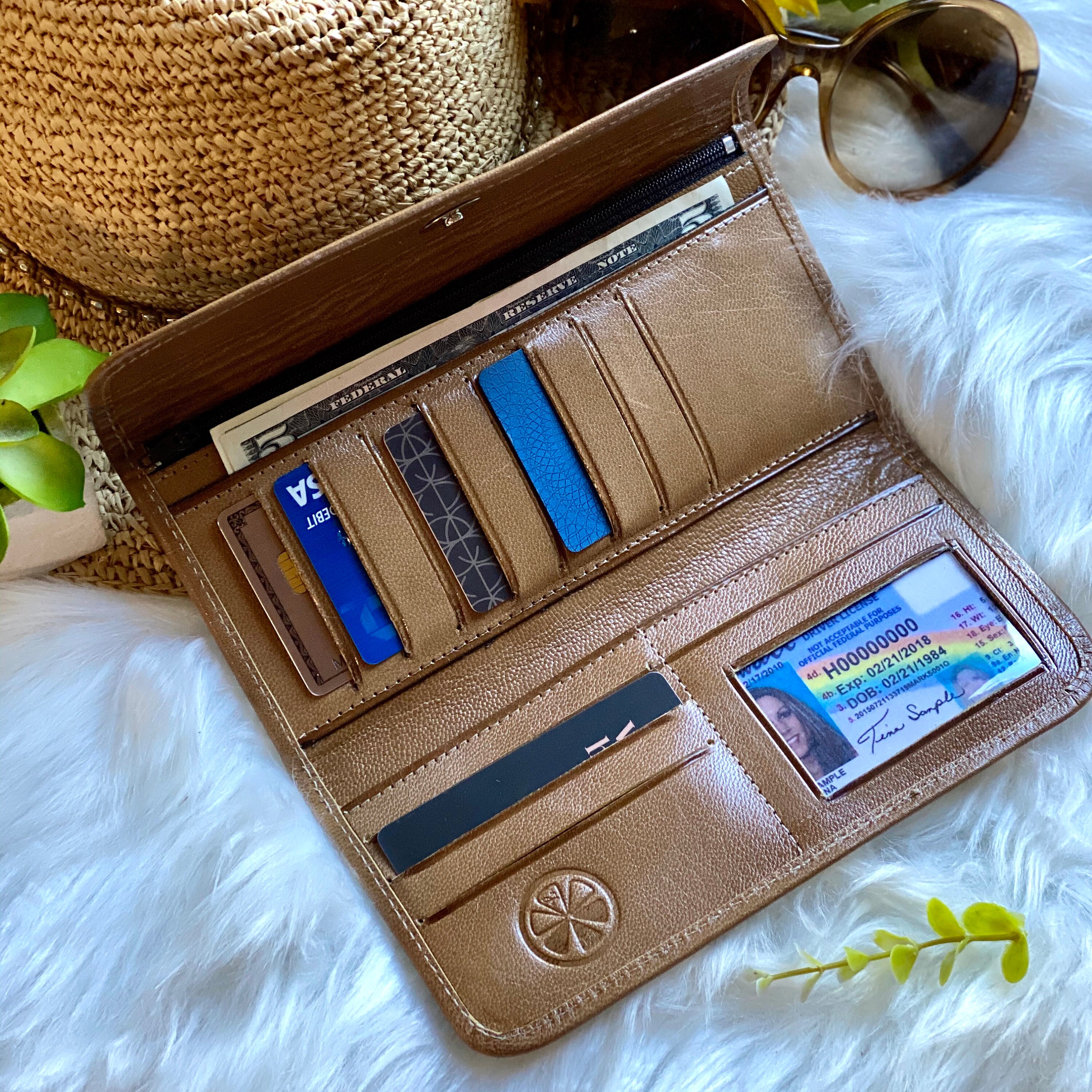 Cute wallets for women • personalized gifts for her • Embossed roses