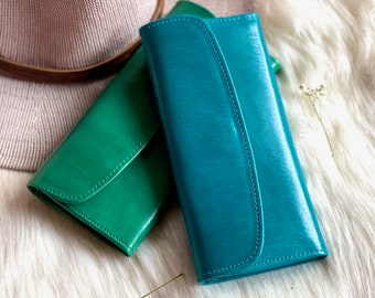 Handcrafted authentic soft leather woman wallets • woman wallet • leather anniversary gifts for her