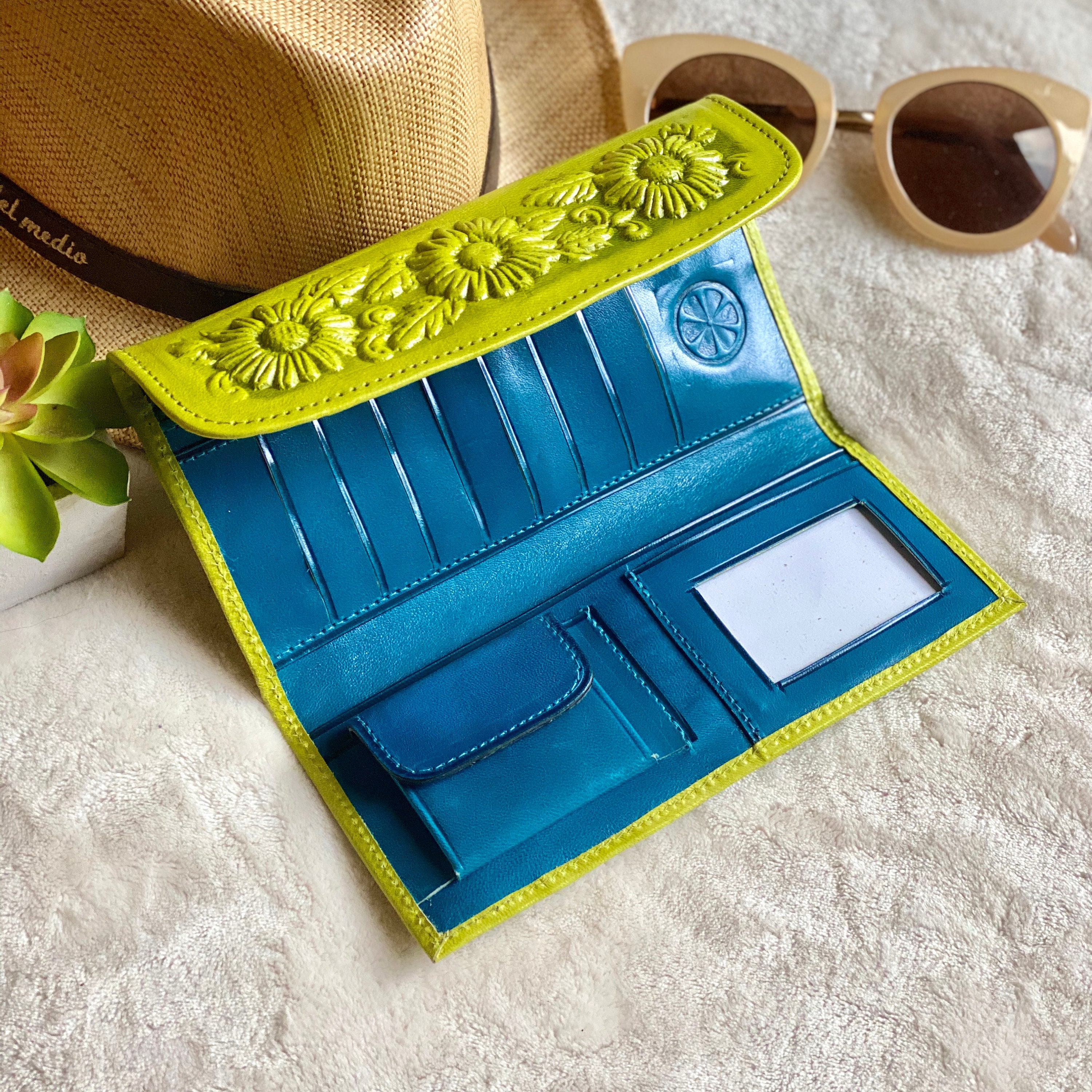 Sunflower Leather wallets for women Bohemian Wallet Wallet Women's