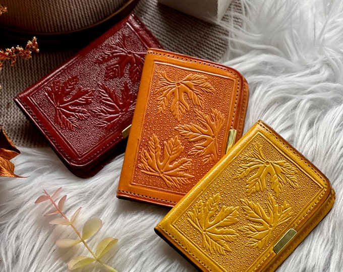 Handcrafted leather small wallets for women • compact wallet • small gifts • Pocket Wallets • Minimalist wallet
