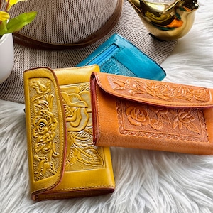 Handmade leather wallets for women • vintage style leather wallet • small wallet