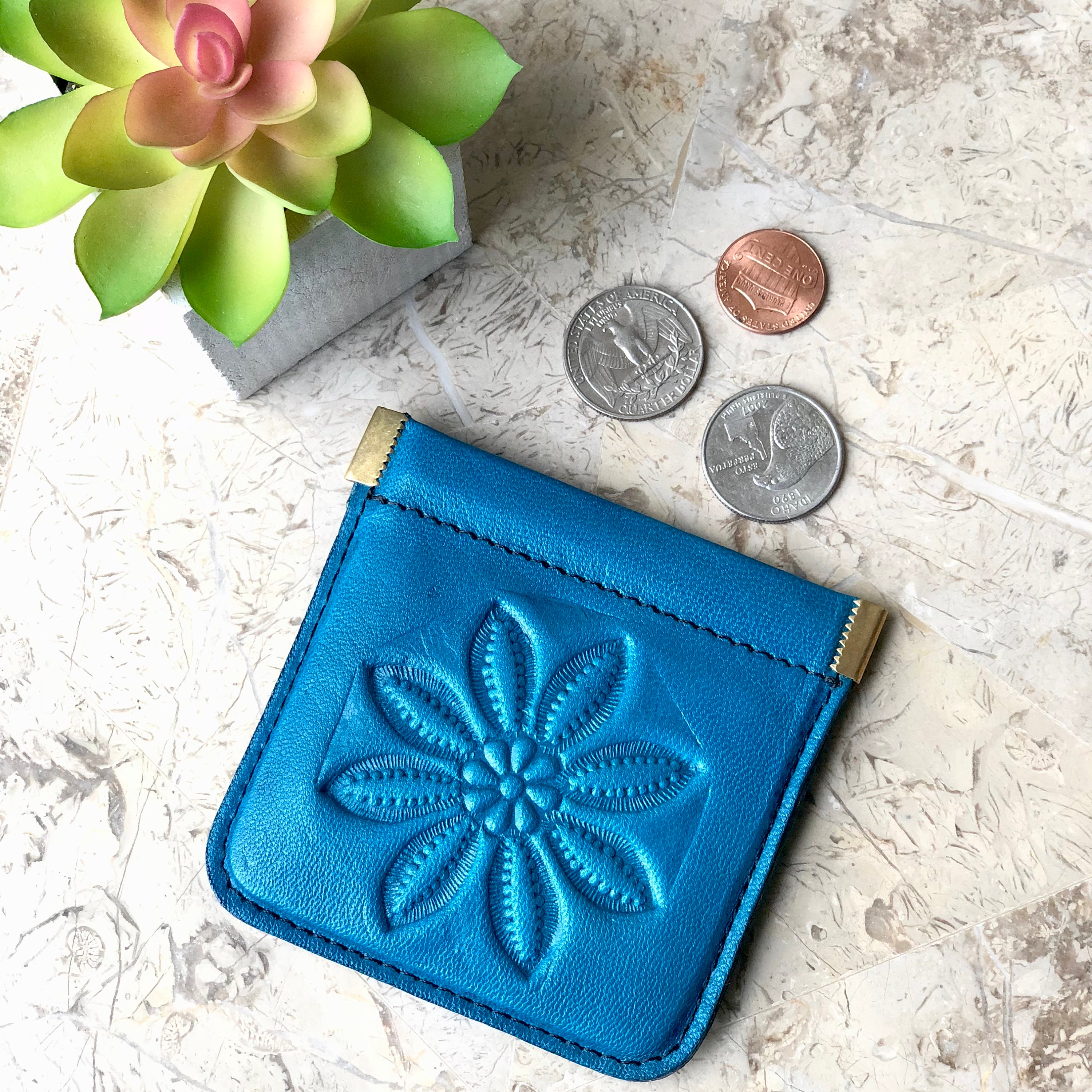 Bohemian Pouch,Black Squeeze Coin Purse, Women's Wallets, Gift for wife