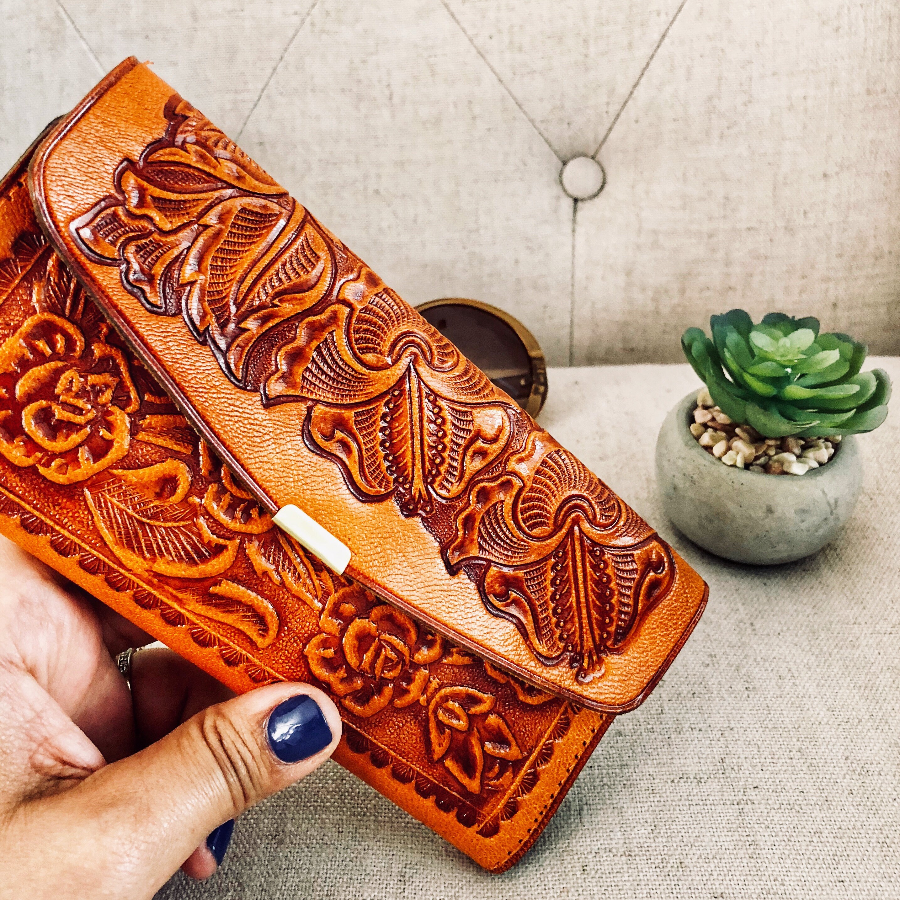 Western Wallet*Leather Wallet*Tooled Leather Wallet*Gift for her*Women