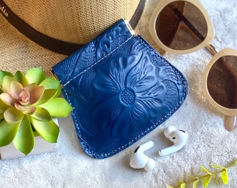 Handmade leather pouch • squeeze flex frame pouch • coin purse small• pouch small