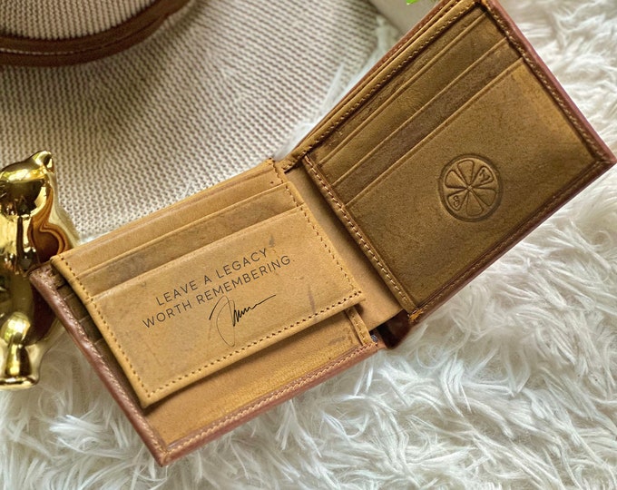 Personalized Men's Wallet: Custom Gifts for Him, Engraved Leather Wallets