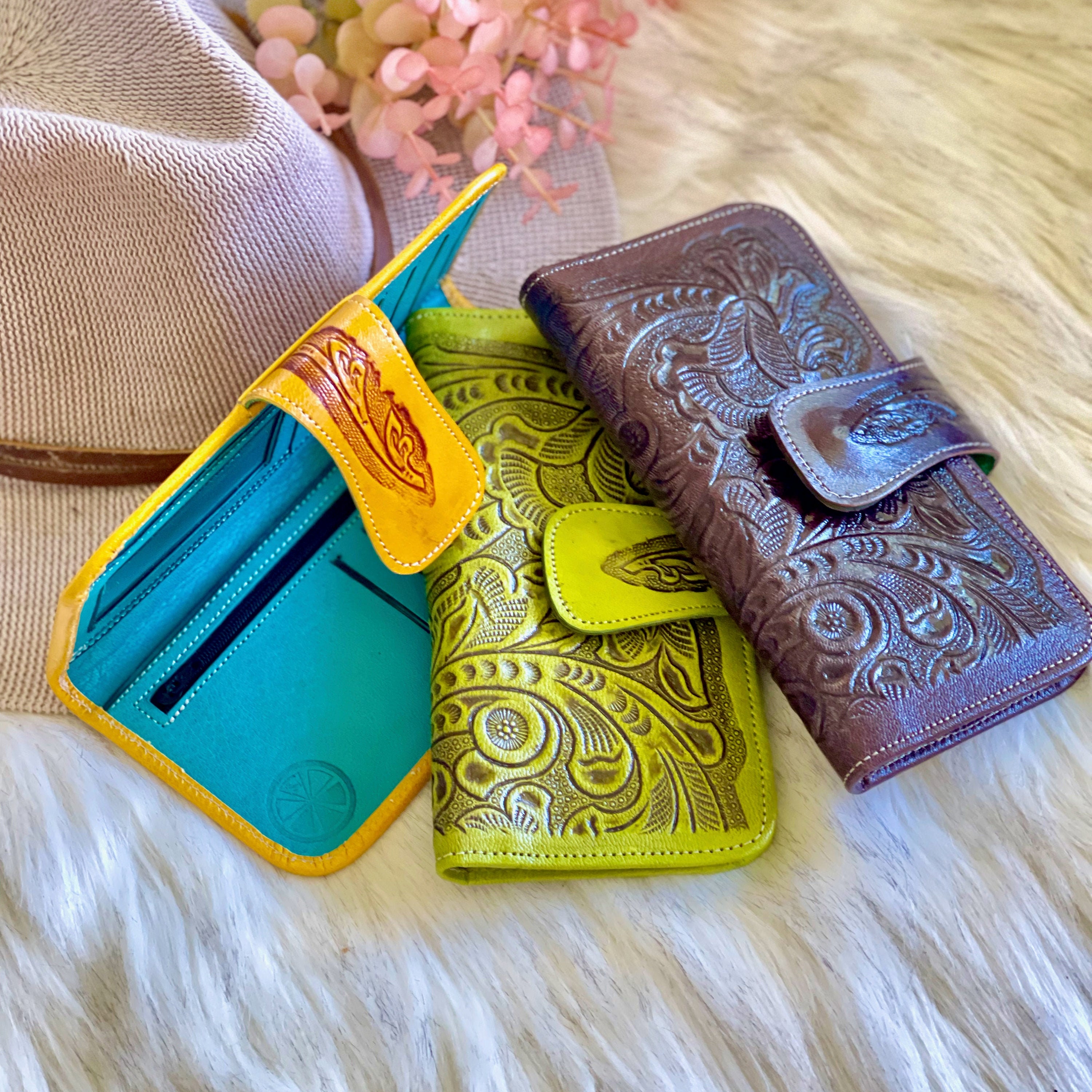 Bicolor artisan leather wallet • Modern Boho wallets • womens wallets