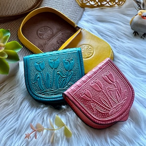 Vintage style coin purse • leather change purse • coin pouch • small gifts for women