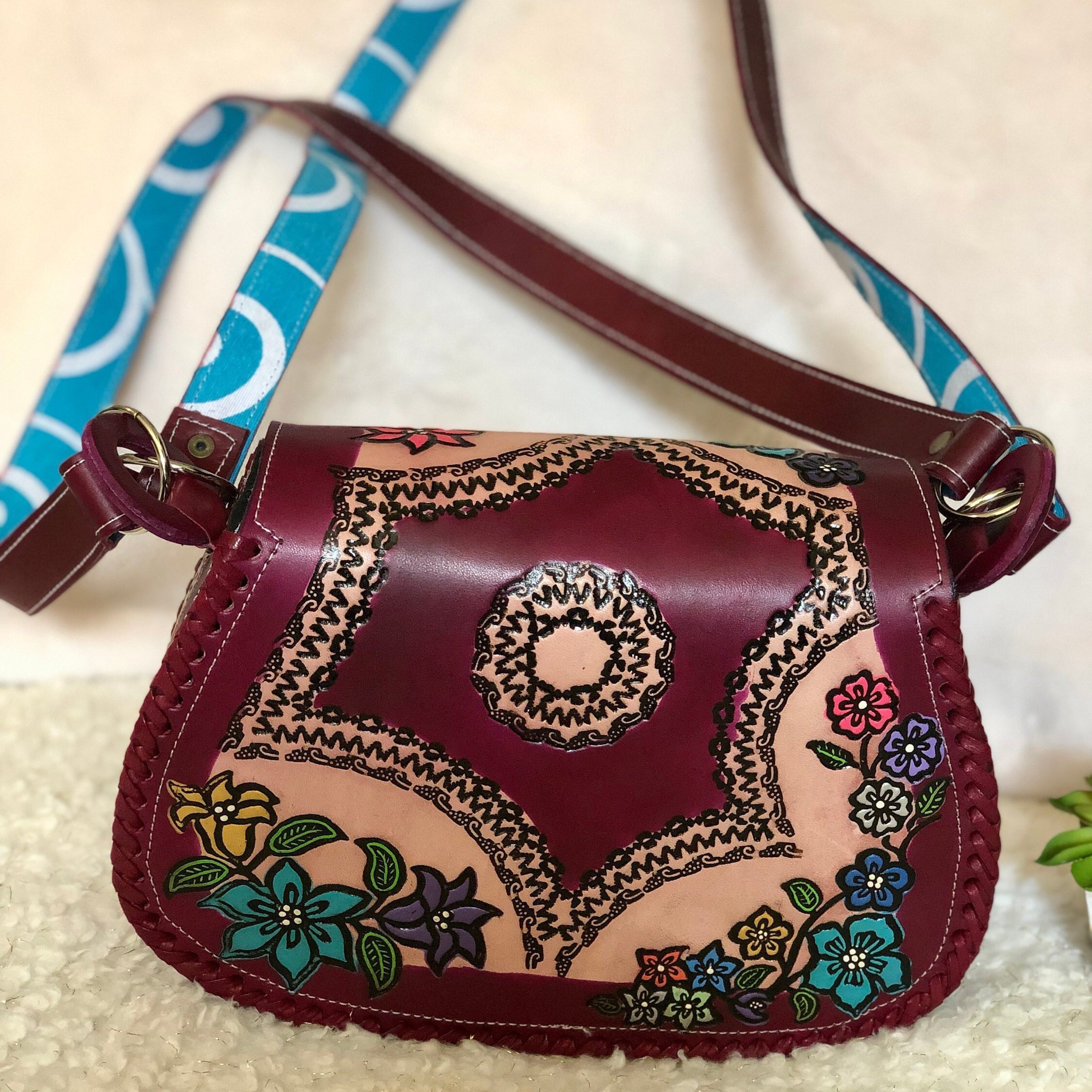 Bohemian Purse western leather Handbag gifts for her Shoulder Bag