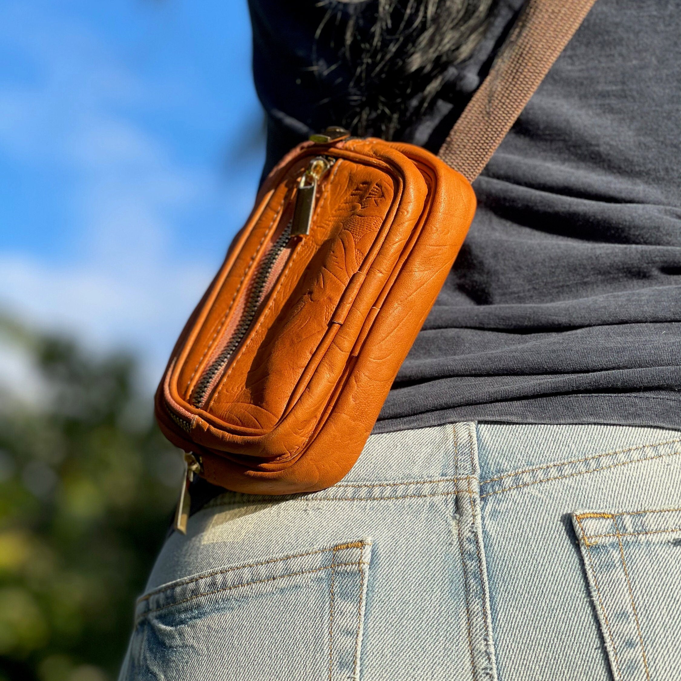 Boho fanny pack • Crossbody bag • Handmade sustainable leather waist bag