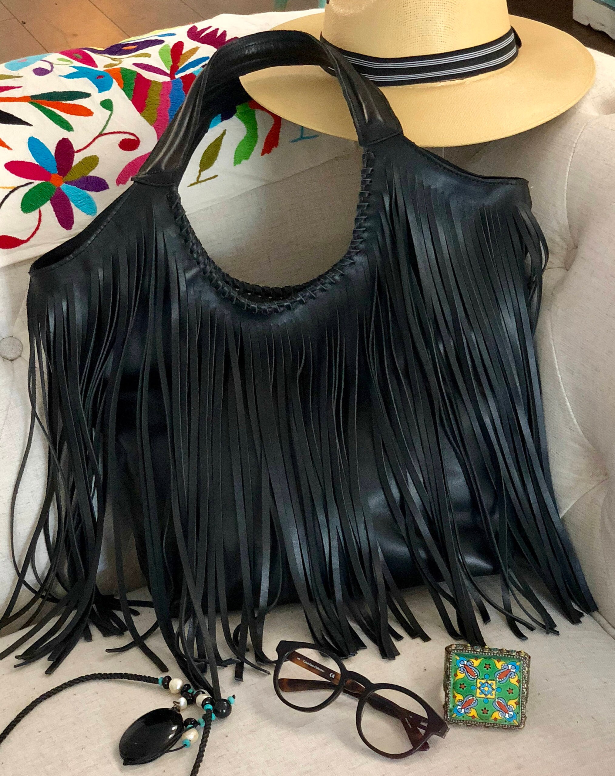 Leather Fringe Bag Genuine Leather Shoulder Bag Gift for her Bag